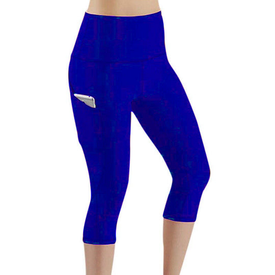 Damen Sportliche Capri-Leggings mit Seitentaschen und hohem Bund R&B