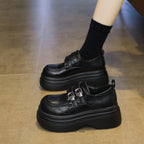 Damen Chunky Schnürschuhe mit modischem Riemen und hoher Sohle R&B