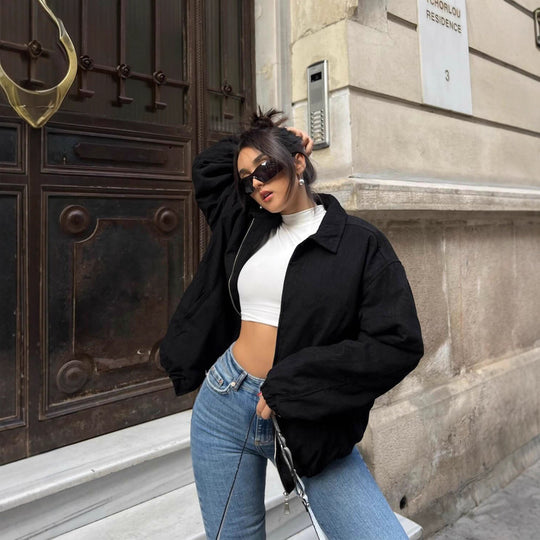 Damen Lässige Oversized-Jacke mit praktischen Taschen und elegantem Schnitt R&B