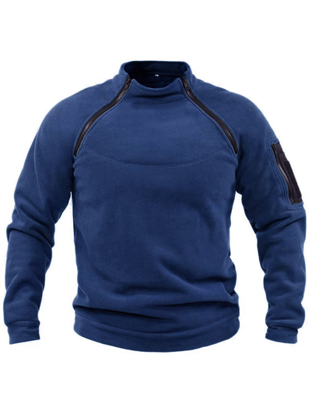 Herren Thermo-Fleecepullover mit hochschließendem Kragen und praktischen Taschen R&B