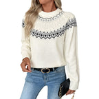 Damen Strickpullover mit traditionellem Norweger-Muster R&B
