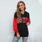 Damen Hoodie-Kleid mit farblich abgesetzten Ärmeln und lässigem Schnitt R&B