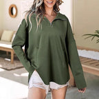 Damen lässiger Sweatshirt mit Reißverschluss R&B