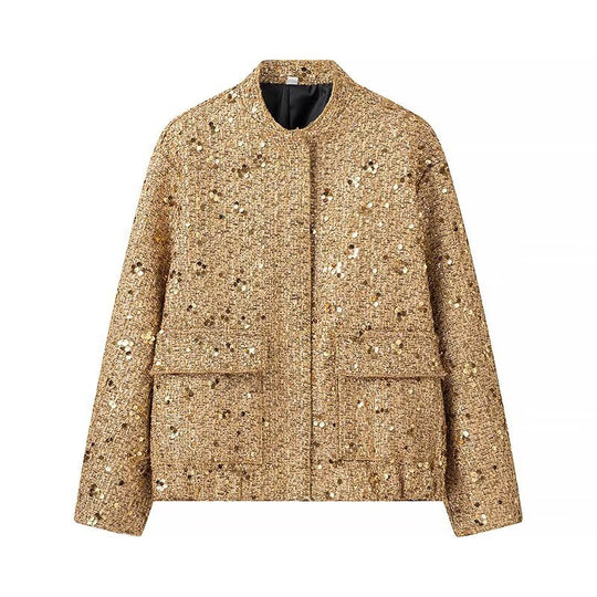 Damen Funktionsjacke mit glitzerndem Lurex und praktischen Taschen R&B