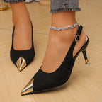 Damen Elegante Slingback Pumps mit metallic Akzenten R&B