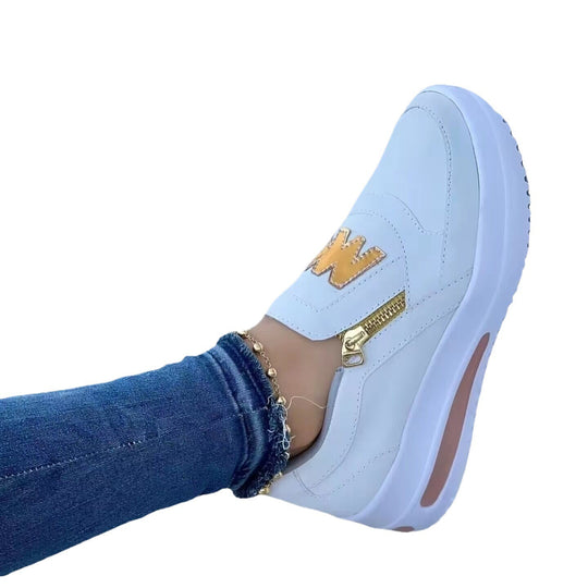 Damen Freizeitsneaker mit elastischem Einschlupf und modischem Reißverschluss R&B
