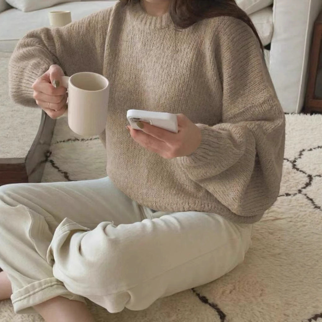 Damen Kuscheliger Strickpullover mit weitem Schnitt und klassischen Rippdetails R&B