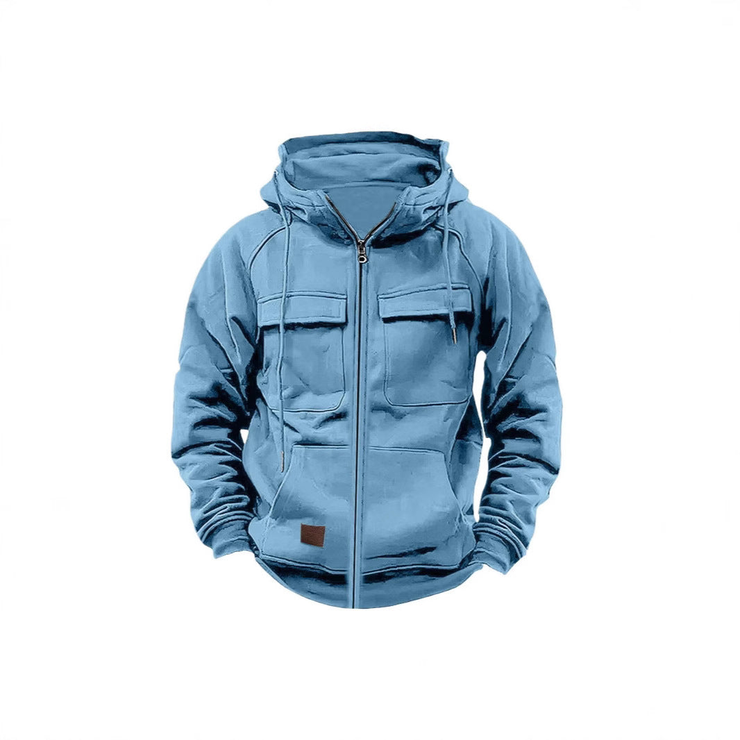 Herren Fleecejacke mit hohem Kragen und praktischen Taschen R&B