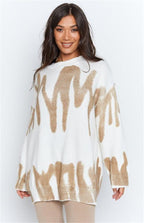 Damen Lässiger Pullover mit einzigartigem Farbverlauf und weitem Schnitt R&B