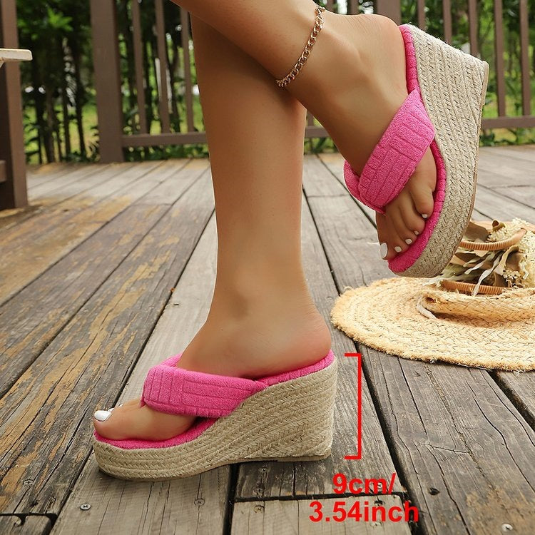 Damen Glamouröse Wedge-Pantoletten mit weich gepolsterter Sohle R&B