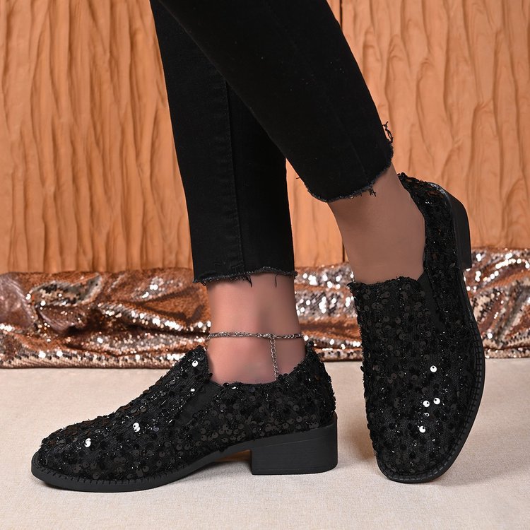 Damen Glitzernde Mokassins mit funkelnden Pailletten R&B
