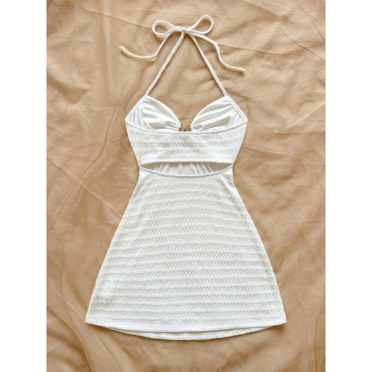 Damen Strandkleid mit raffinierten Trägern und dekorativem Schlitz R&B