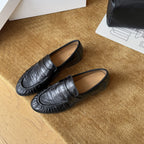 Damen Elegante Mokassins aus hochwertigem Leder mit raffiniertem Falten-Design R&B
