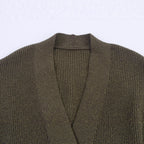 Damen Lange Strickjacke mit Gürtel und Taschen R&B