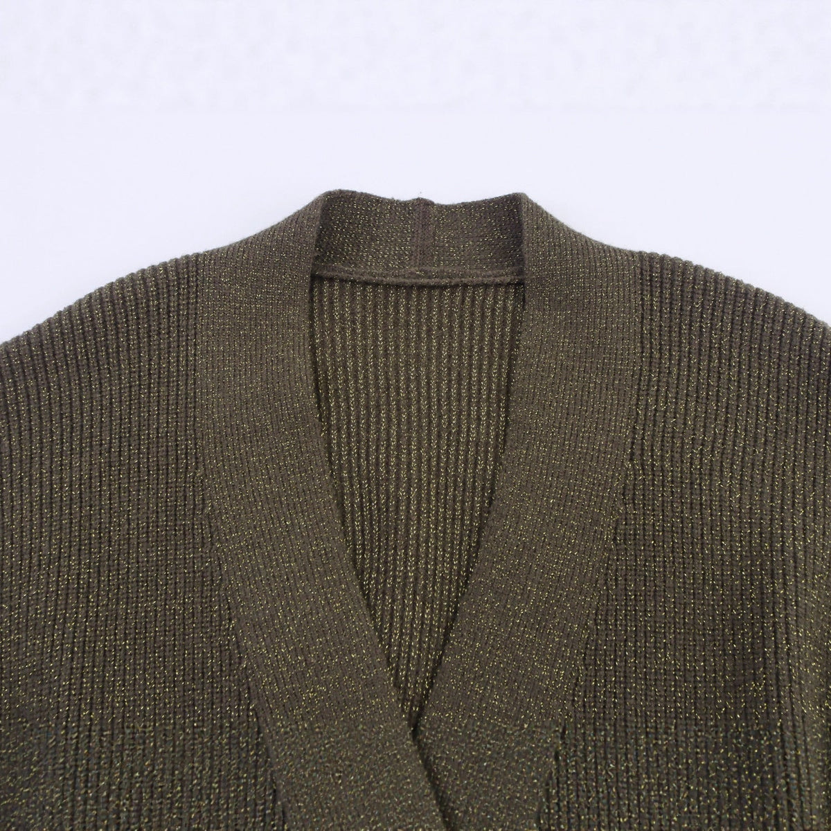 Damen Lange Strickjacke mit Gürtel und Taschen R&B