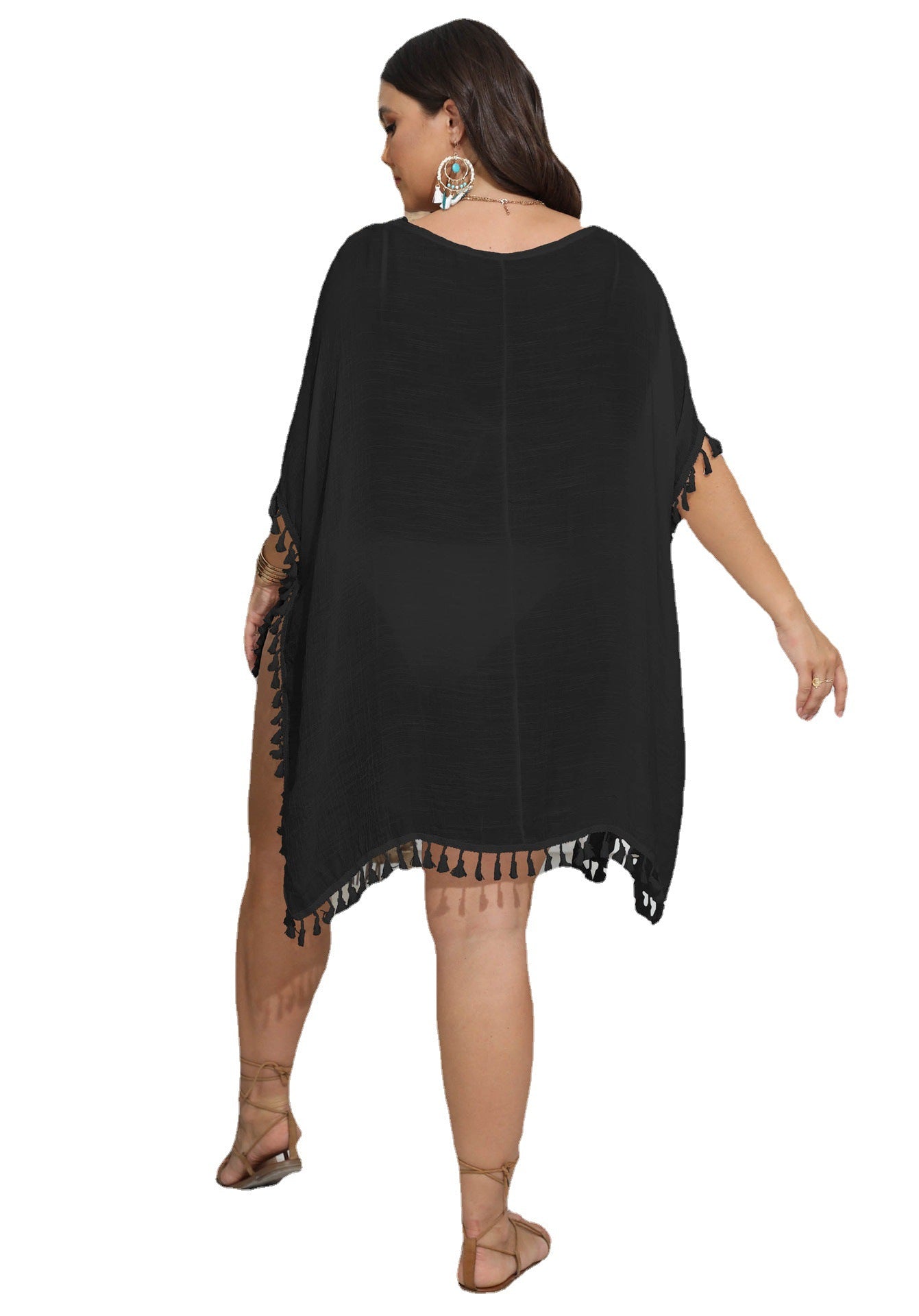 Damen eleganter Häkel-Strandponcho R&B