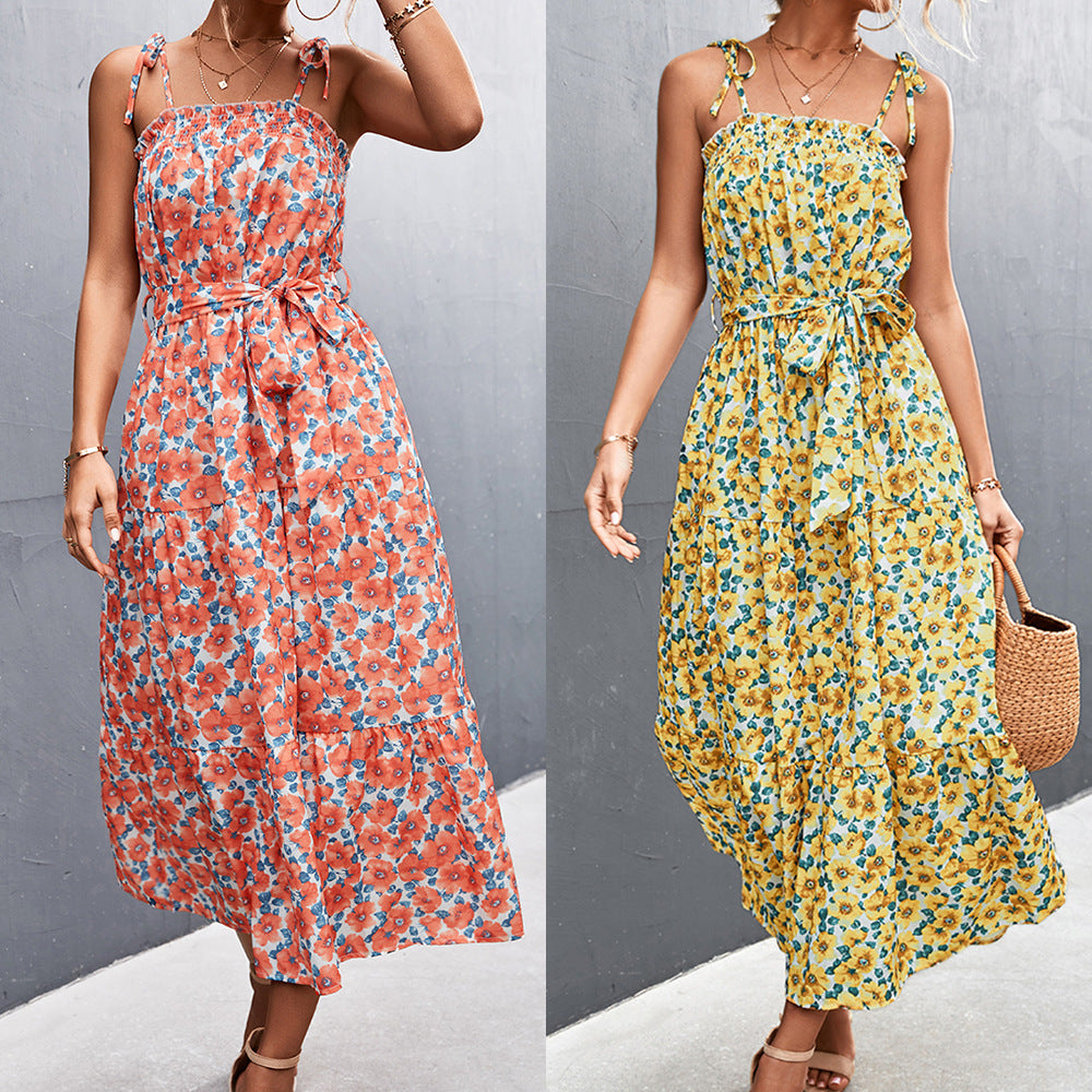 Damen Midikleid mit zartem Floral-Print und Rüschendetails R&B