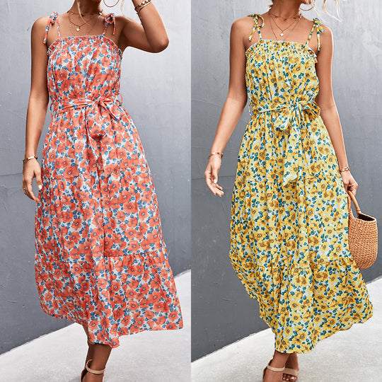 Damen Midikleid mit zartem Floral-Print und Rüschendetails R&B