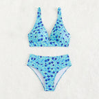 Damen Hochgeschnittener Bikini mit floralem Muster