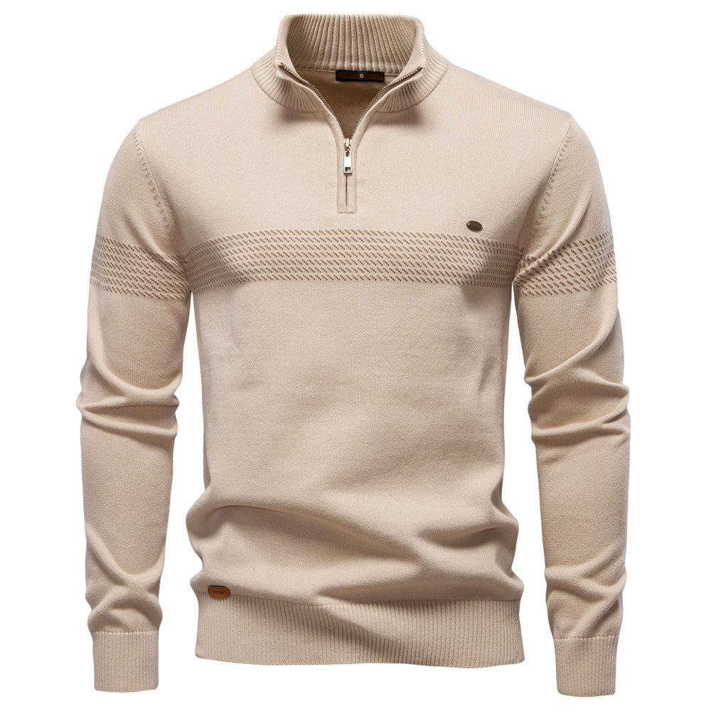 Herren Pullover mit Stehkragen und Reißverschluss