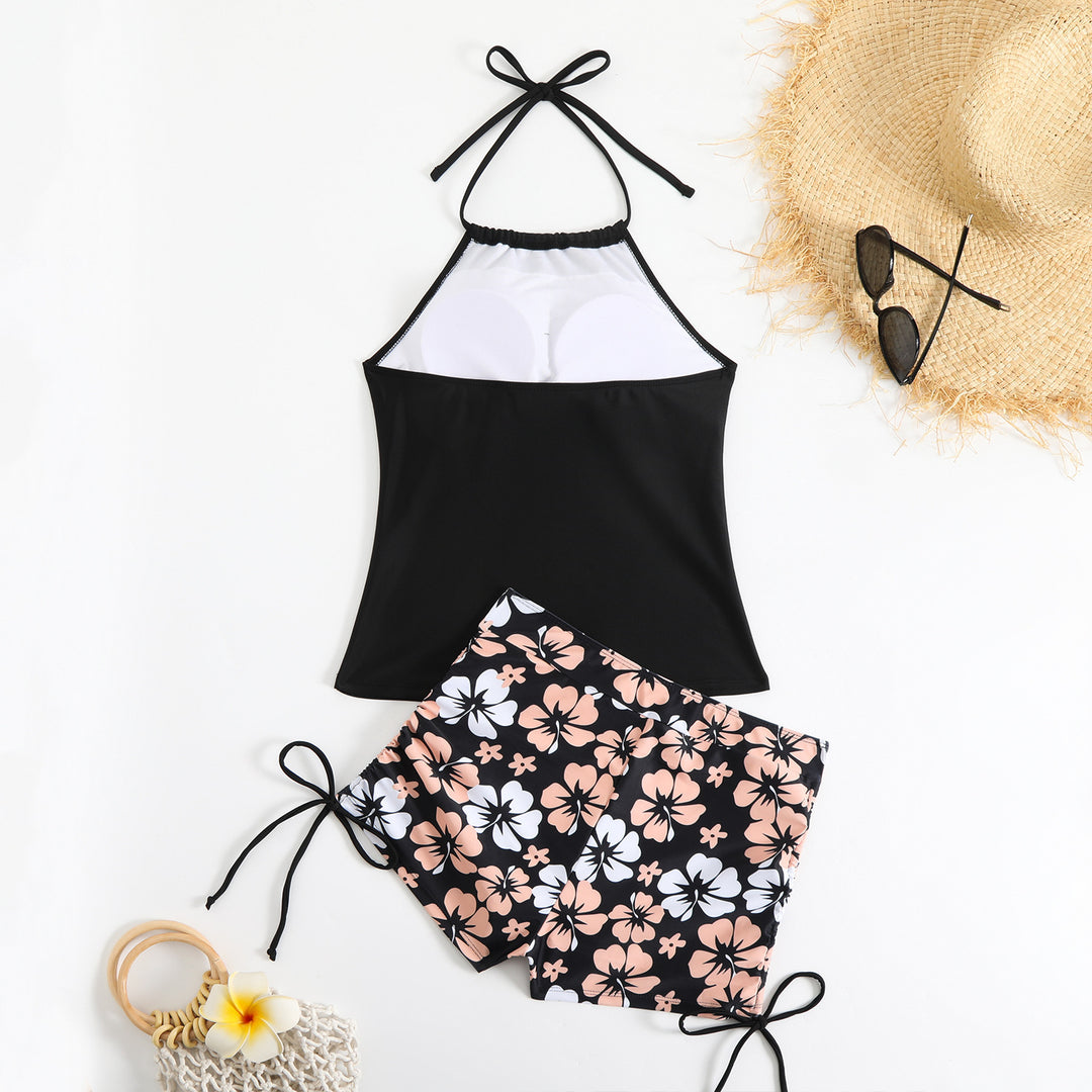Damen Sportlicher Badeset mit modischen Blumenmuster R&B