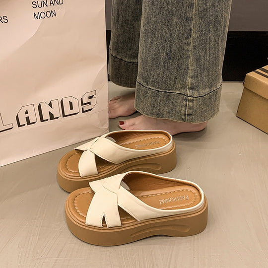 Damen Plateau-Sandalen mit stilvollem Knotendesign und bequemem Fußbett R&B