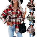 Damen Karierte Overshirt Jacke R&B