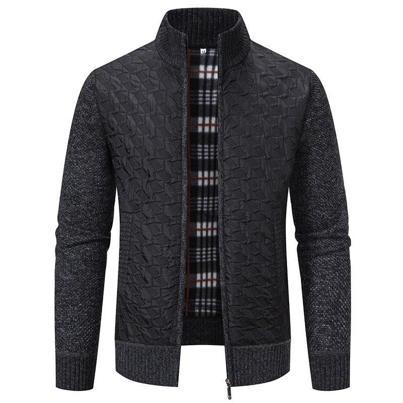 Herren modische Steppjacke mit hohem Kragen und strukturiertem Design