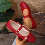 Damen Ballerinas mit praktischem Schnallenverschluss und bequemer Sohle R&B