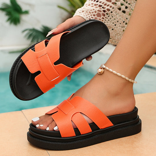 Damen modische Bequemsandalen mit strukturiertem Obermaterial R&B
