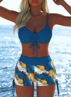 Damen Bikini-Oberteil und Hochschnitt Badeshorts R&B