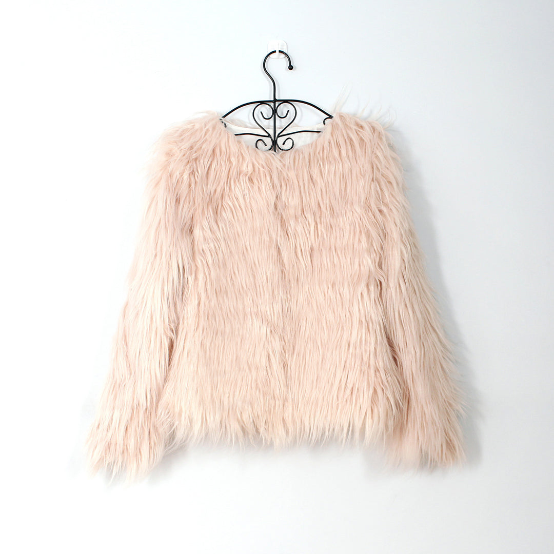 Damen Flauschige Kunstfell-Jacke mit lässigem Schnitt und weichem Innenfutter R&B