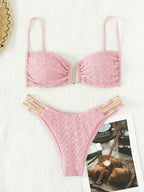 Damen Push-Up-Bikini-Set mit dekorativen Trägern