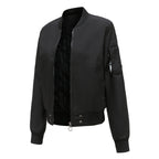 Damen modische Bomberjacke mit praktischen Taschen und seitlichen Einsätzen