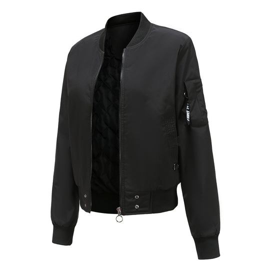 Damen modische Bomberjacke mit praktischen Taschen und seitlichen Einsätzen R&B