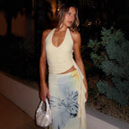 Damen Elegantes Oberteil mit tiefem V-Ausschnitt und asymmetrischem Design R&B