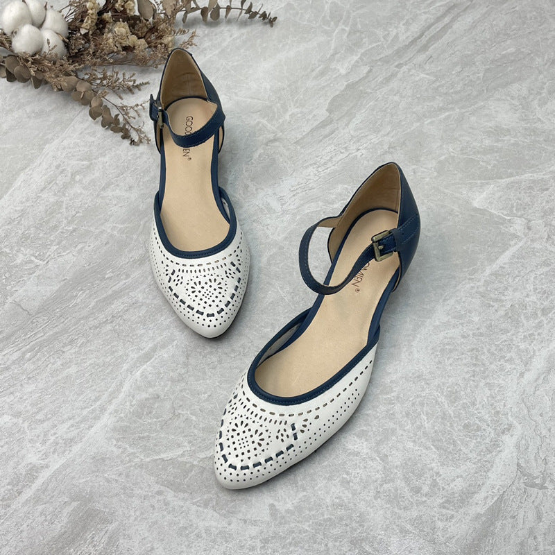 Damen Ballerinas mit verstellbarem Riemen und luftdurchlässigem Obermaterial