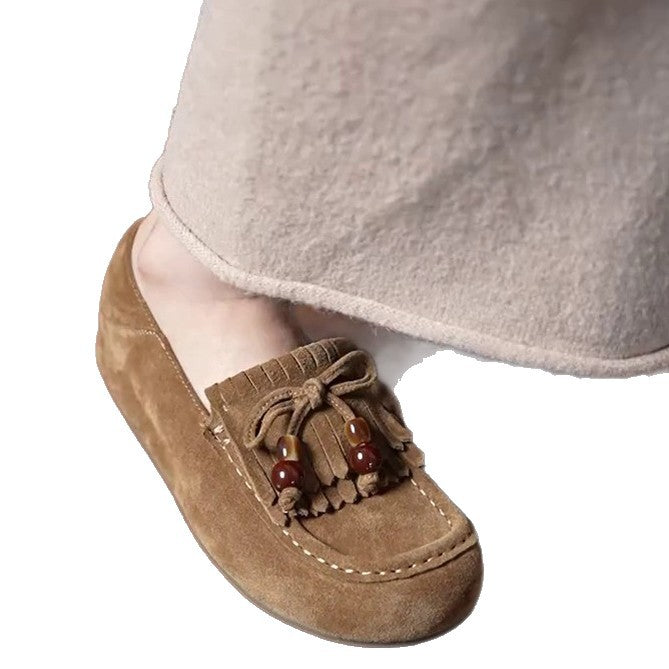 Damen Mokassins mit kreativem Schnürdetail und bequemer Sohle R&B