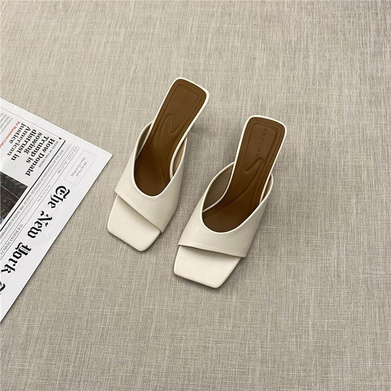 Damen elegante Mules mit geschwungenem Design R&B