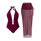 Damen Maxikleid mit tiefem V-Ausschnitt und Seitenschlitzen R&B
