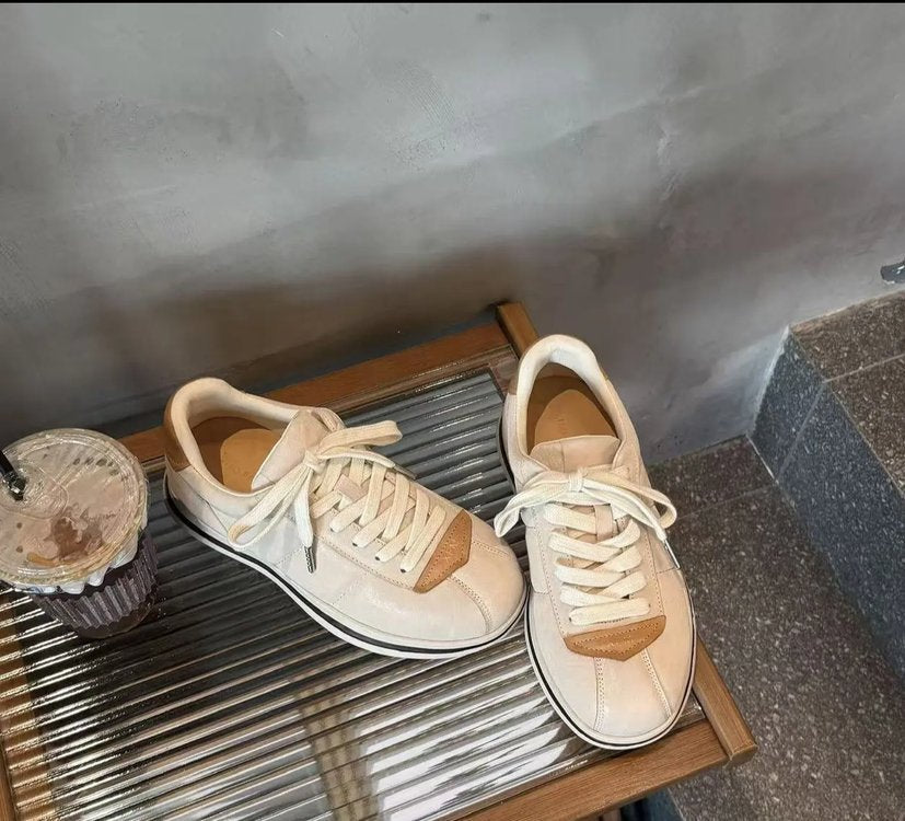 Damen lässige Sneakers im Retro-Stil mit hochwertiger Lederverarbeitung R&B