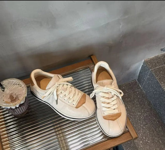 Damen lässige Sneakers im Retro-Stil mit hochwertiger Lederverarbeitung R&B