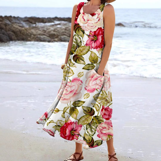 Damen Maxikleid mit floralem Design R&B