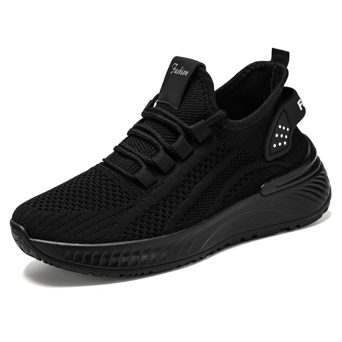 Damen nan atmungsaktiver Strick-Freizeitsneaker mit elastischem Schlupfkragen und gedämpfter Keilsohle R&B