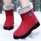 Damen Freizeit-Winterstiefel mit weichem Plüschkragen und rutschfester Sohle