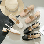 Damen Slingback-Pumps mit glitzerndem Riemchen und bequemer Sohle