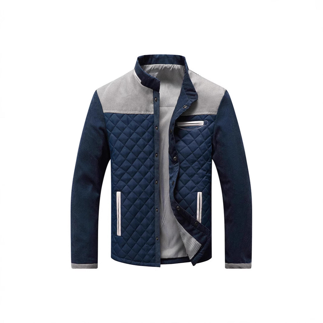 Herren gesteppte Freizeitjacke mit modischem Stehkragen und praktischen Taschen