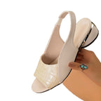 Damen Elegante Slingback-Sandaletten mit modischem Kork-Design und schimmerndem Absatz R&B