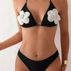 Damen Triangel-Bikini mit elegantem Blütenapplikation R&B