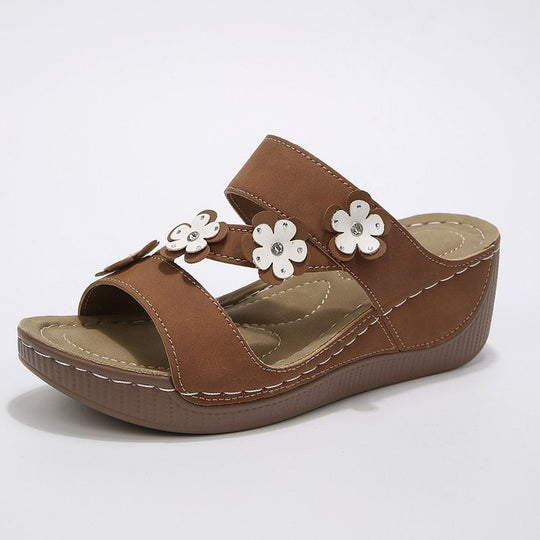 Damen Wedge-Sandalen mit modischem Blumendetail R&B